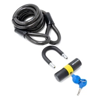 Câble blindé 2m x 15mm Serrure Mini Shackle Oxford Barrière Ebike Scooter