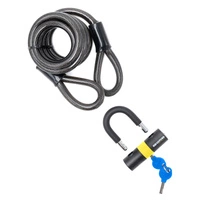 Câble blindé 2m x 15mm Serrure Mini Shackle Oxford Barrière Ebike Scooter